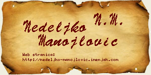 Nedeljko Manojlović vizit kartica